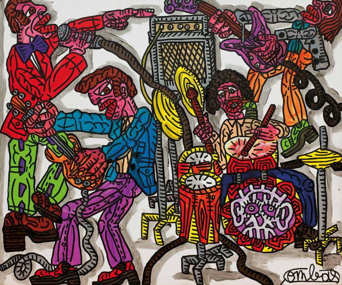 Ravenel | 《ROBERT COMBAS, Les Rockeurs, Acrylic on canvas, 65.5 x 53 cm》