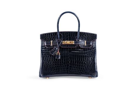 Hermes Birkin 30 Blue Marine Rouge H Contour Porosus Crocodile