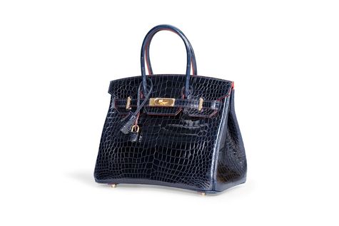 A SHINY ROUGE H POROSUS CROCODILE BIRKIN 30 WITH GOLD HARDWARE